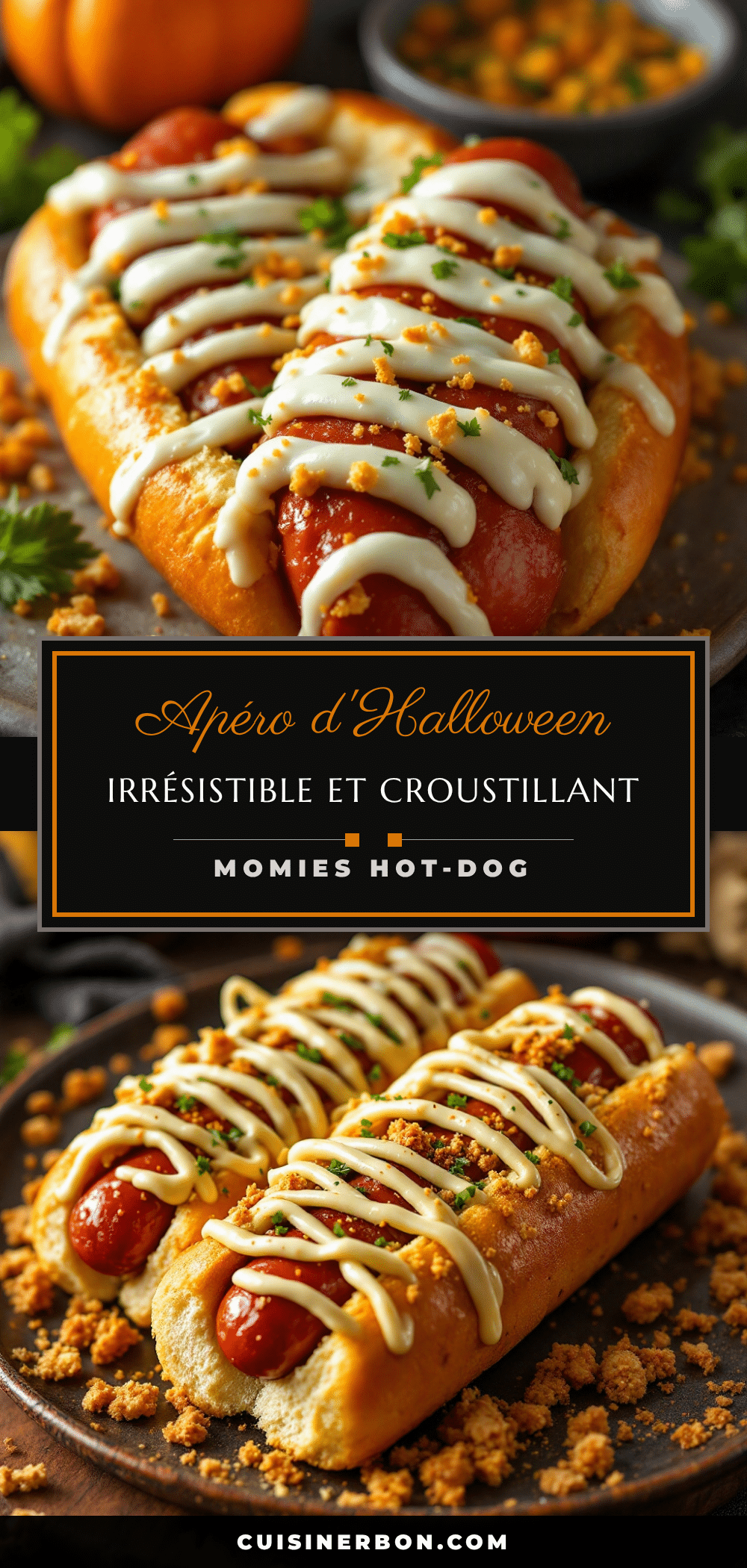 Apéro dHalloween facile Mummy Hot Dogs recipe