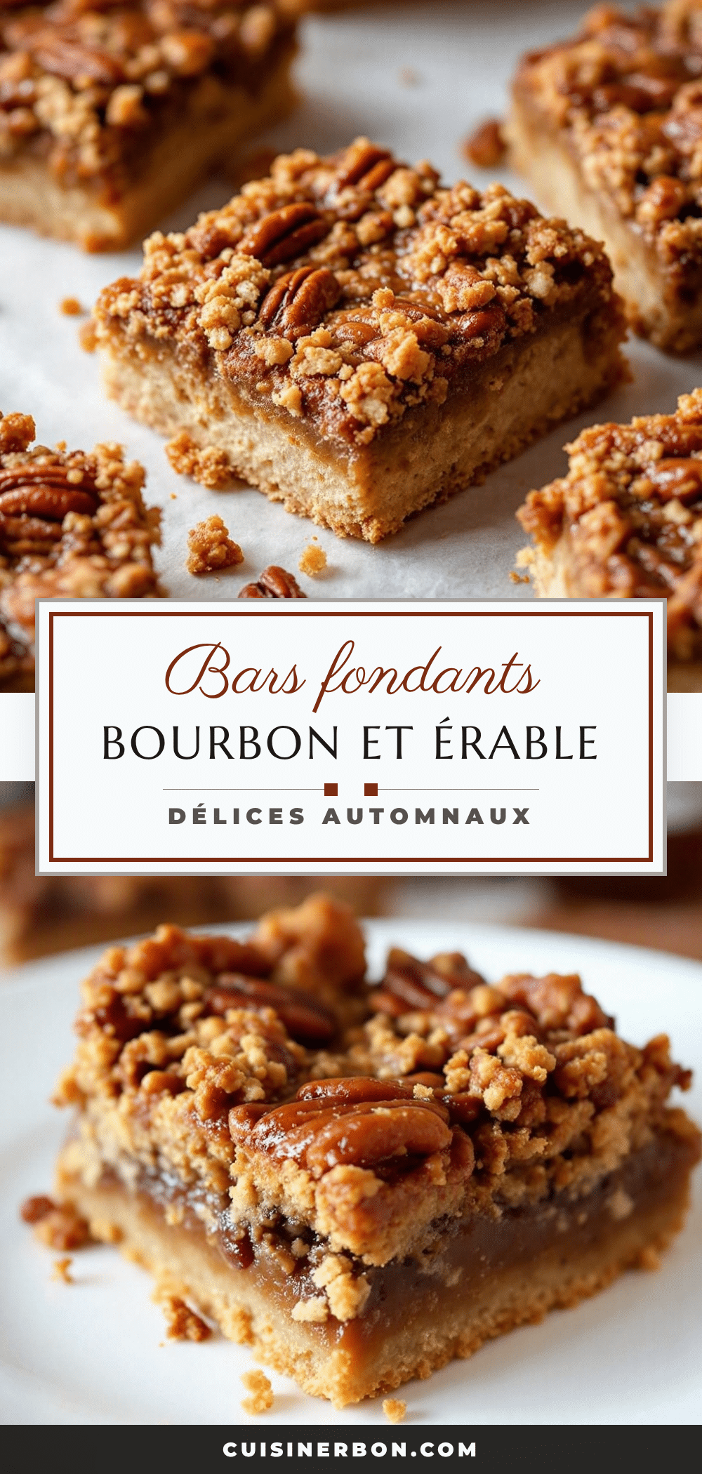barres fondantes bourbon érable recipe