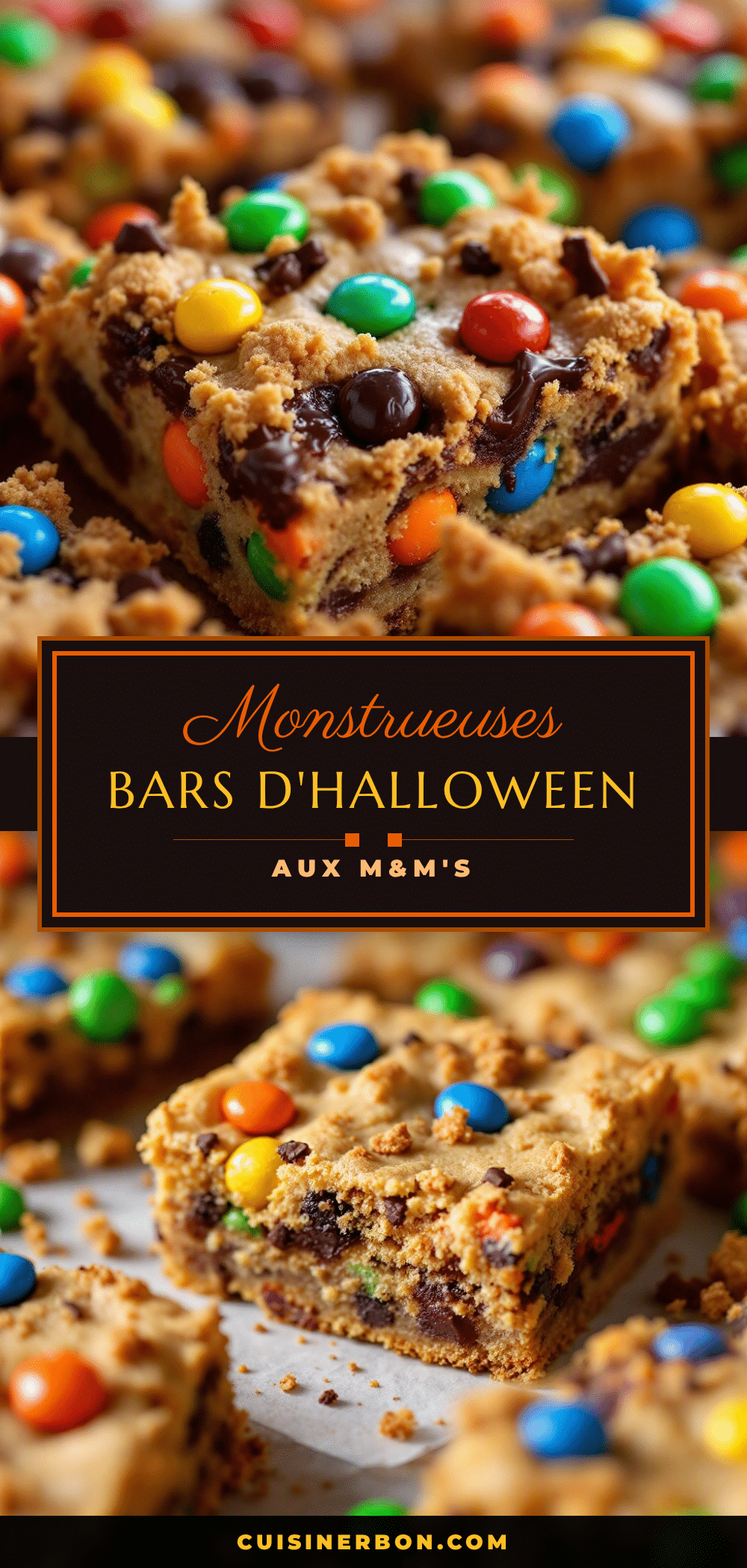 barres monstrueuses halloween m&ms recipe
