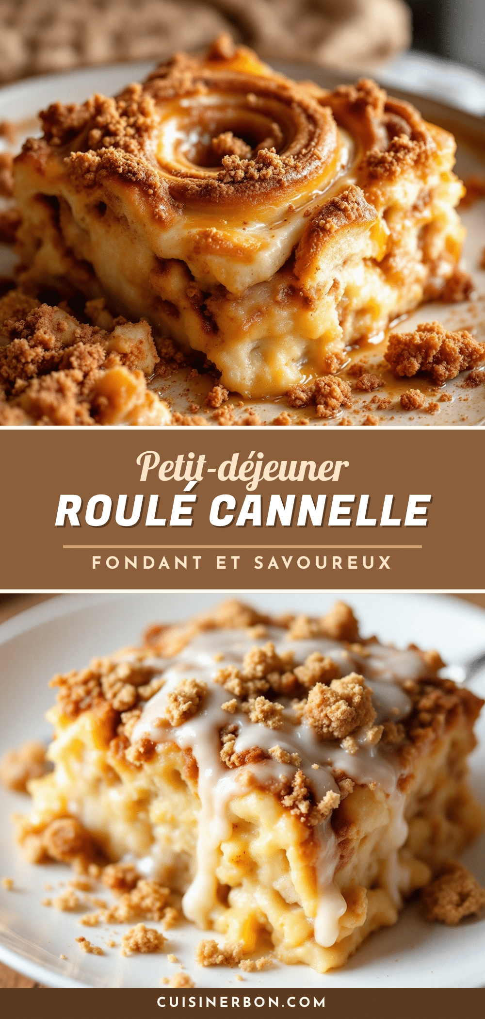 casserole fondante aux roulés à la cannelle pour le petit-déjeuner recipe