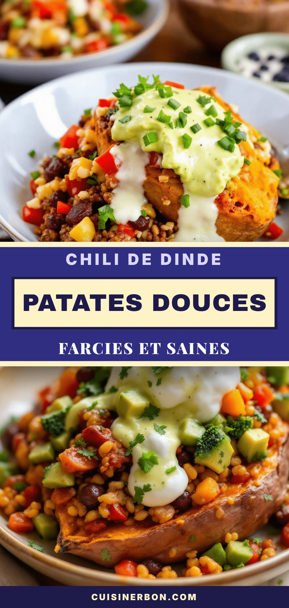 chili de dinde healthy aux patates douces farcies recipe