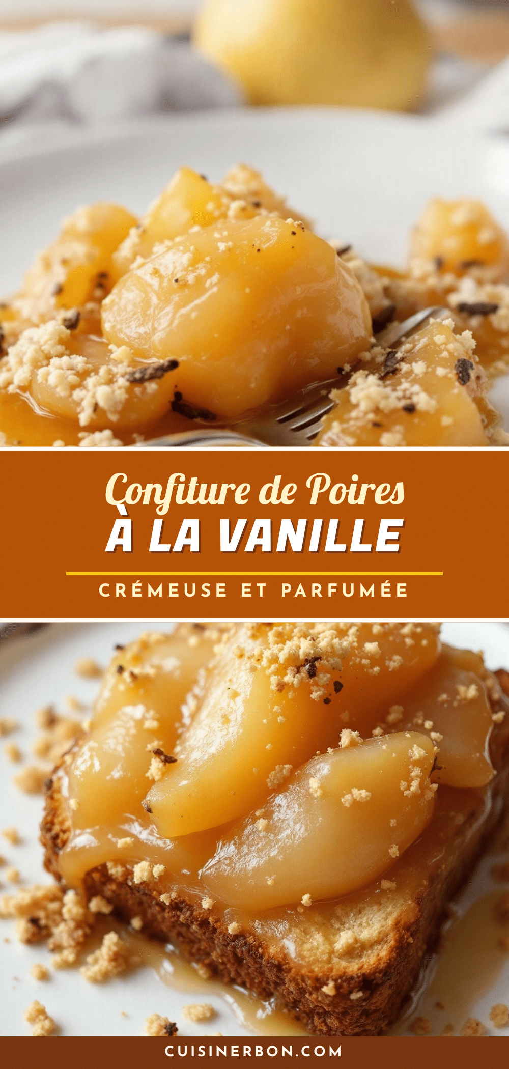confiture de poires à la vanille recipe