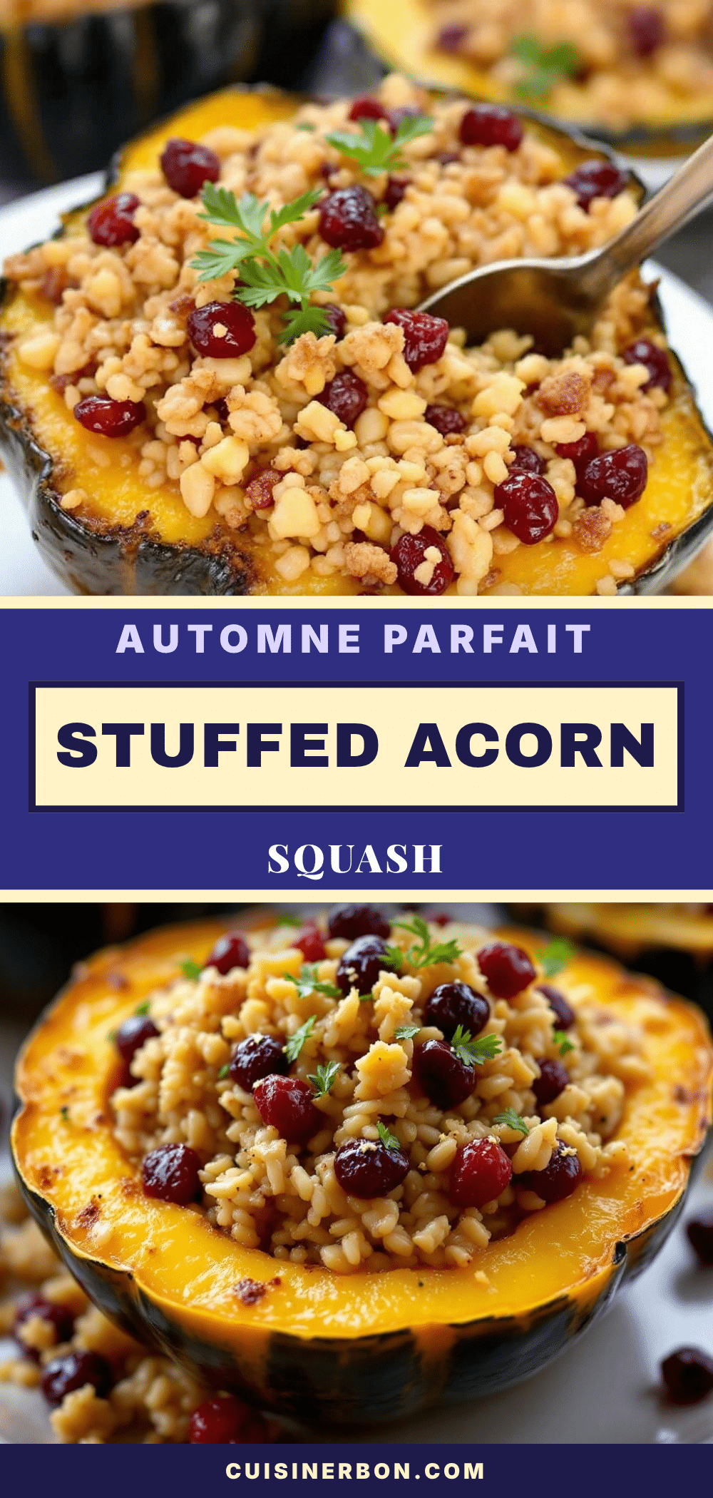 courge givrée farcie au riz sauvage et aux canneberges recipe
