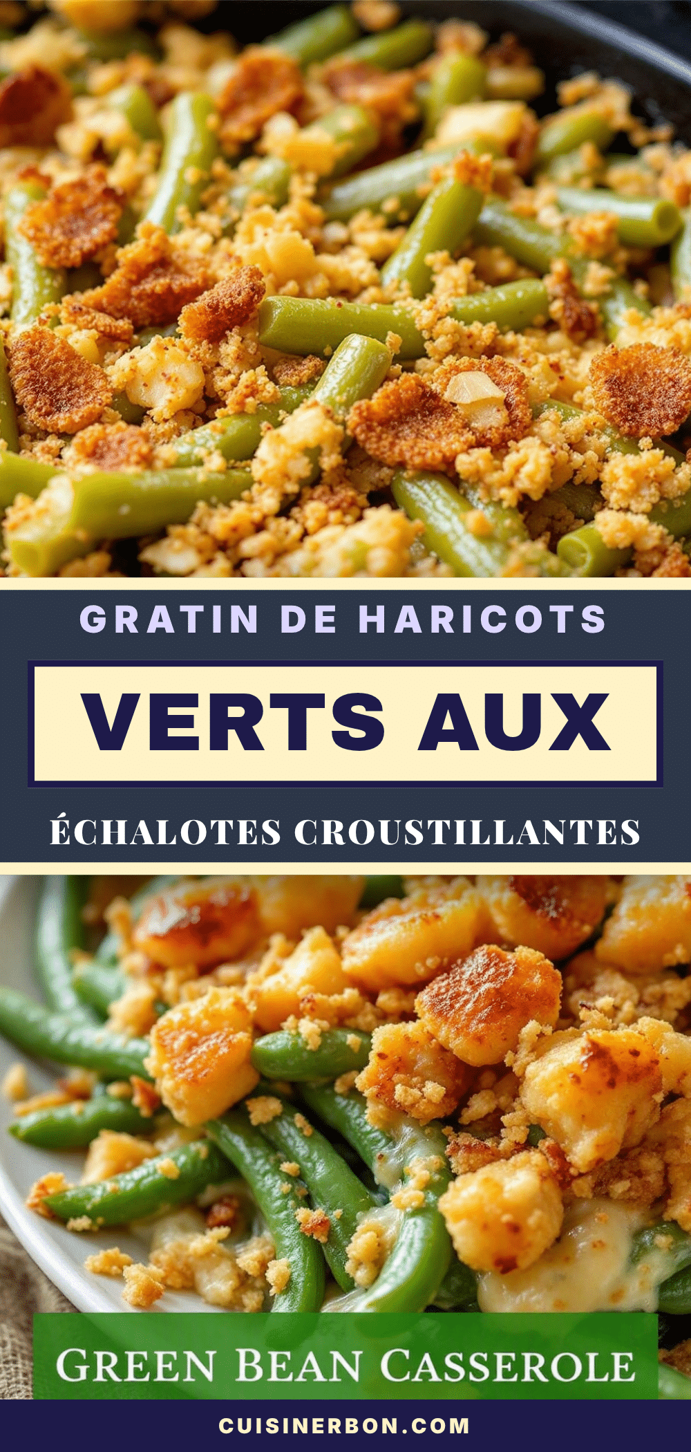 gratin de haricots verts aux échalotes croustillantes recipe