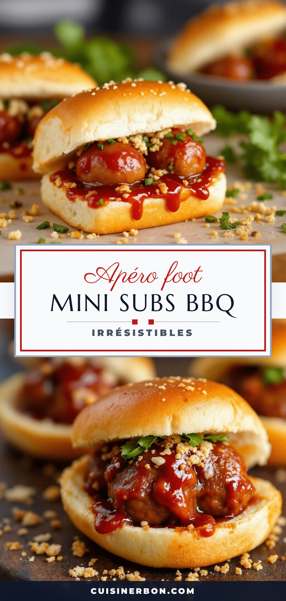 mini subs aux boulettes BBQ recipe