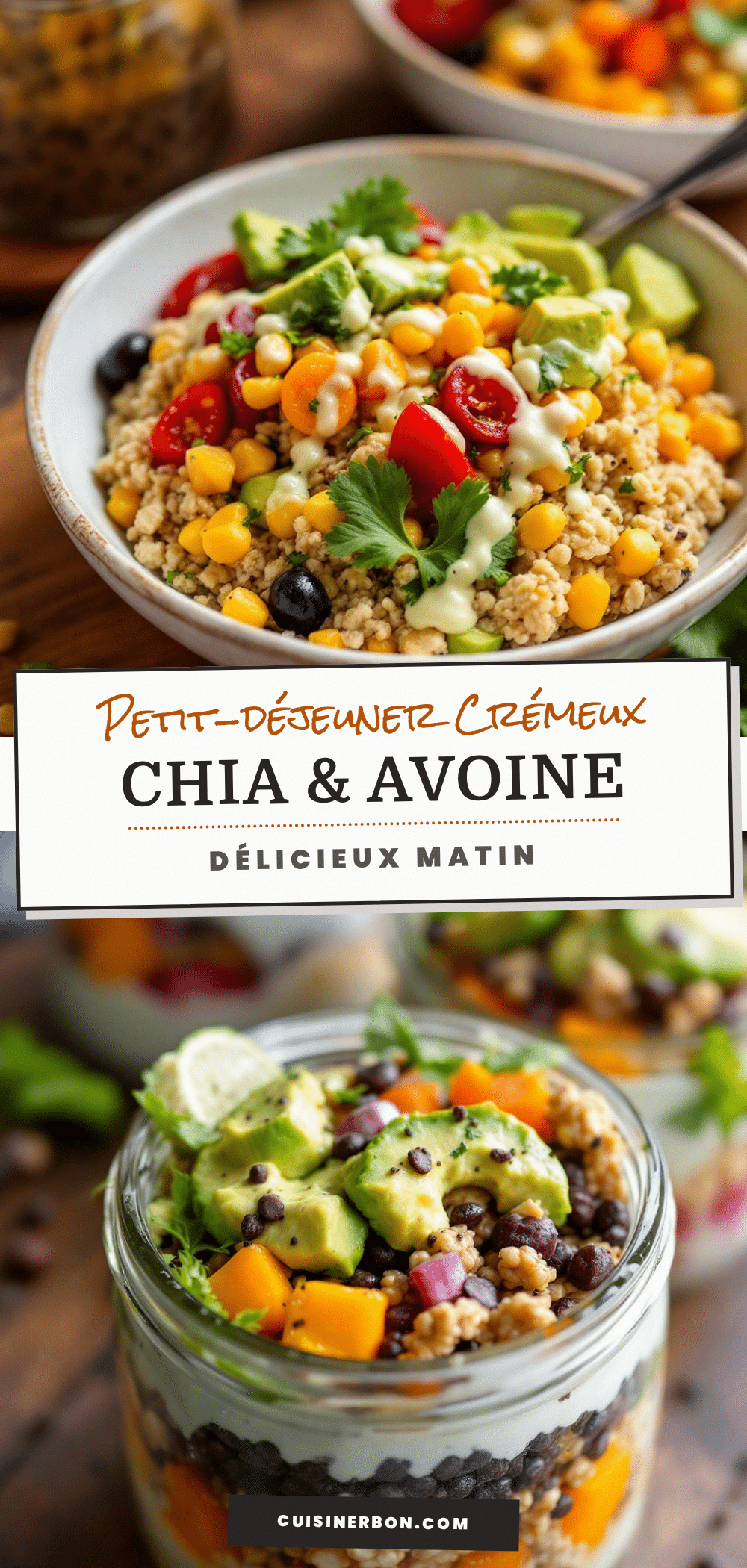 petit-déjeuner chia avoine prêt la veille recipe
