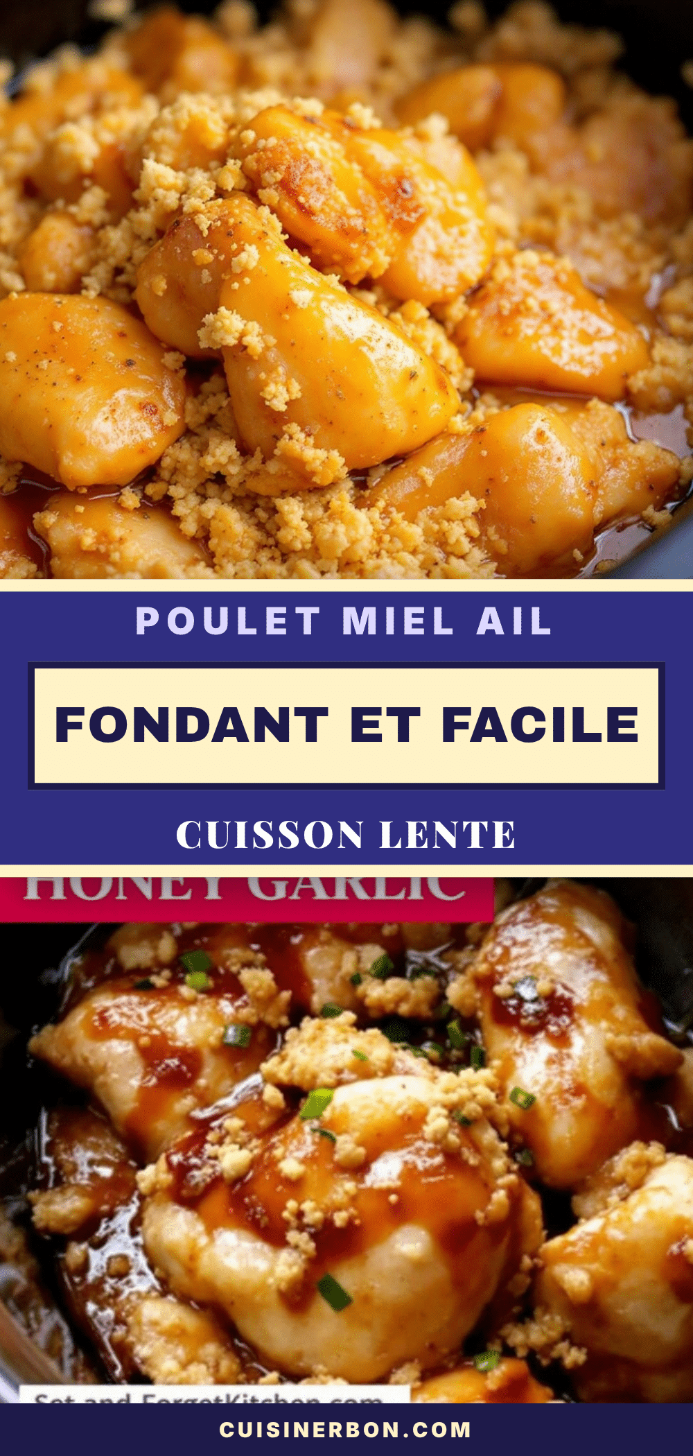 poulet miel ail fondant à la mijoteuse recipe