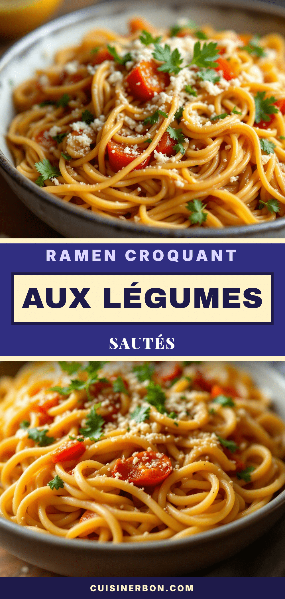 ramen croquant aux légumes sautés recipe
