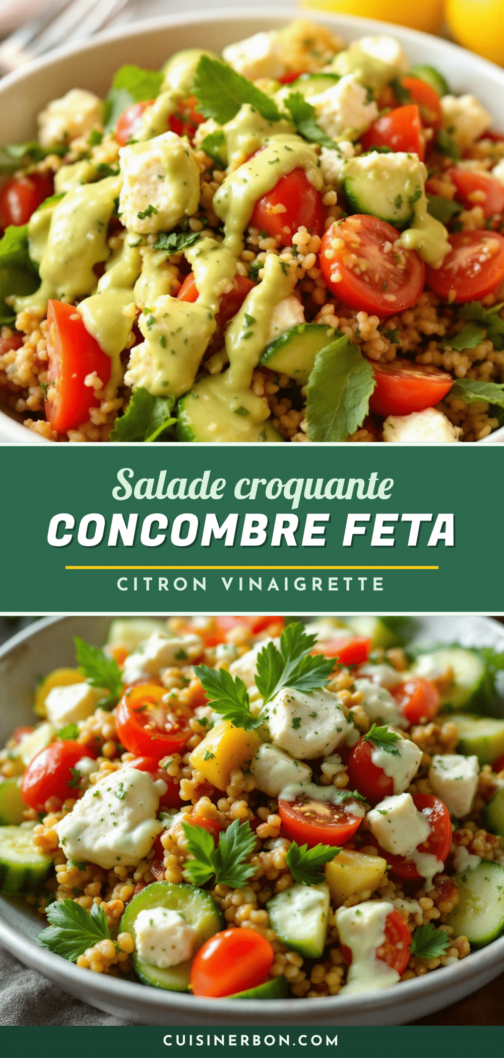 salade croquante concombre tomate feta recipe