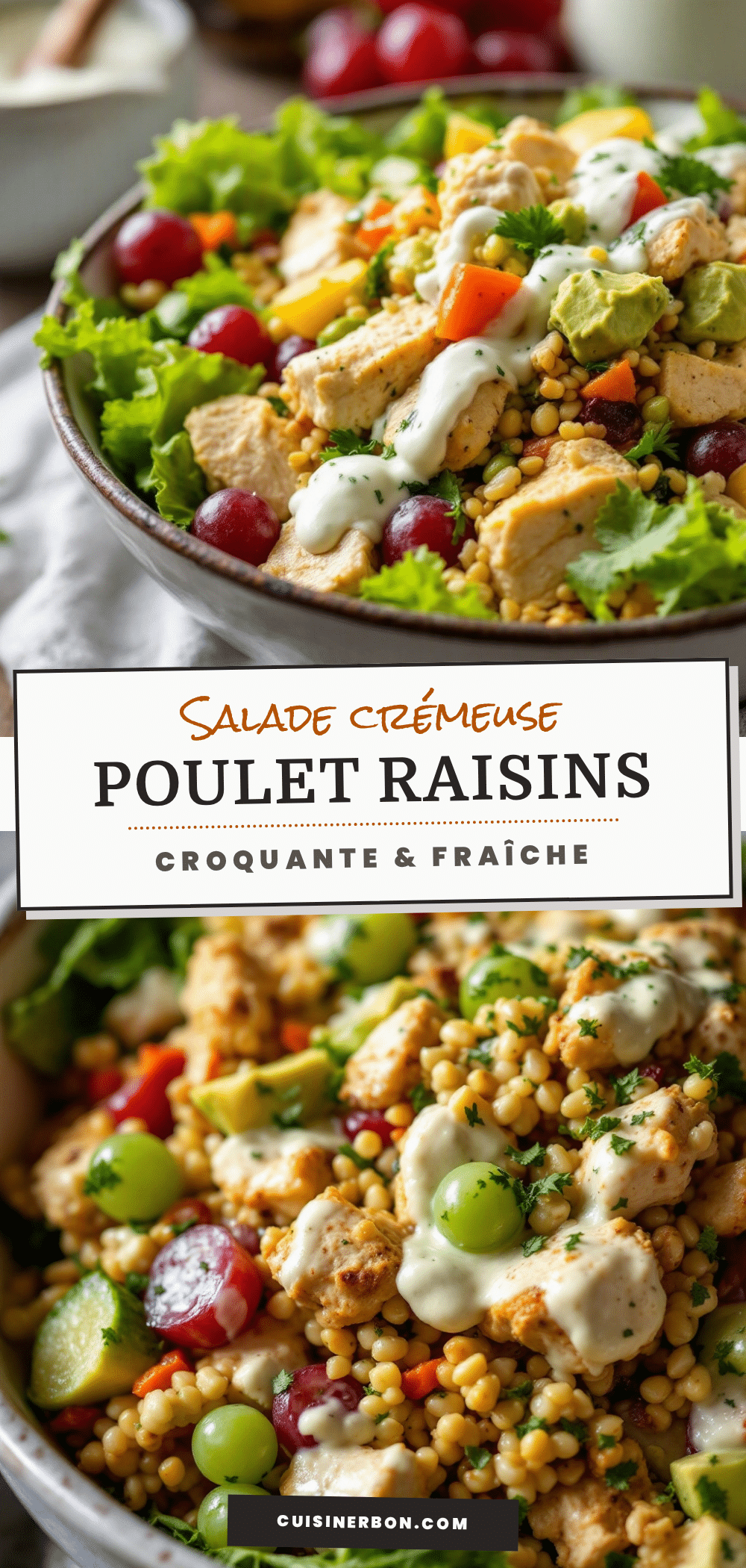 salade de poulet aux raisins crémeuse et croquante recipe