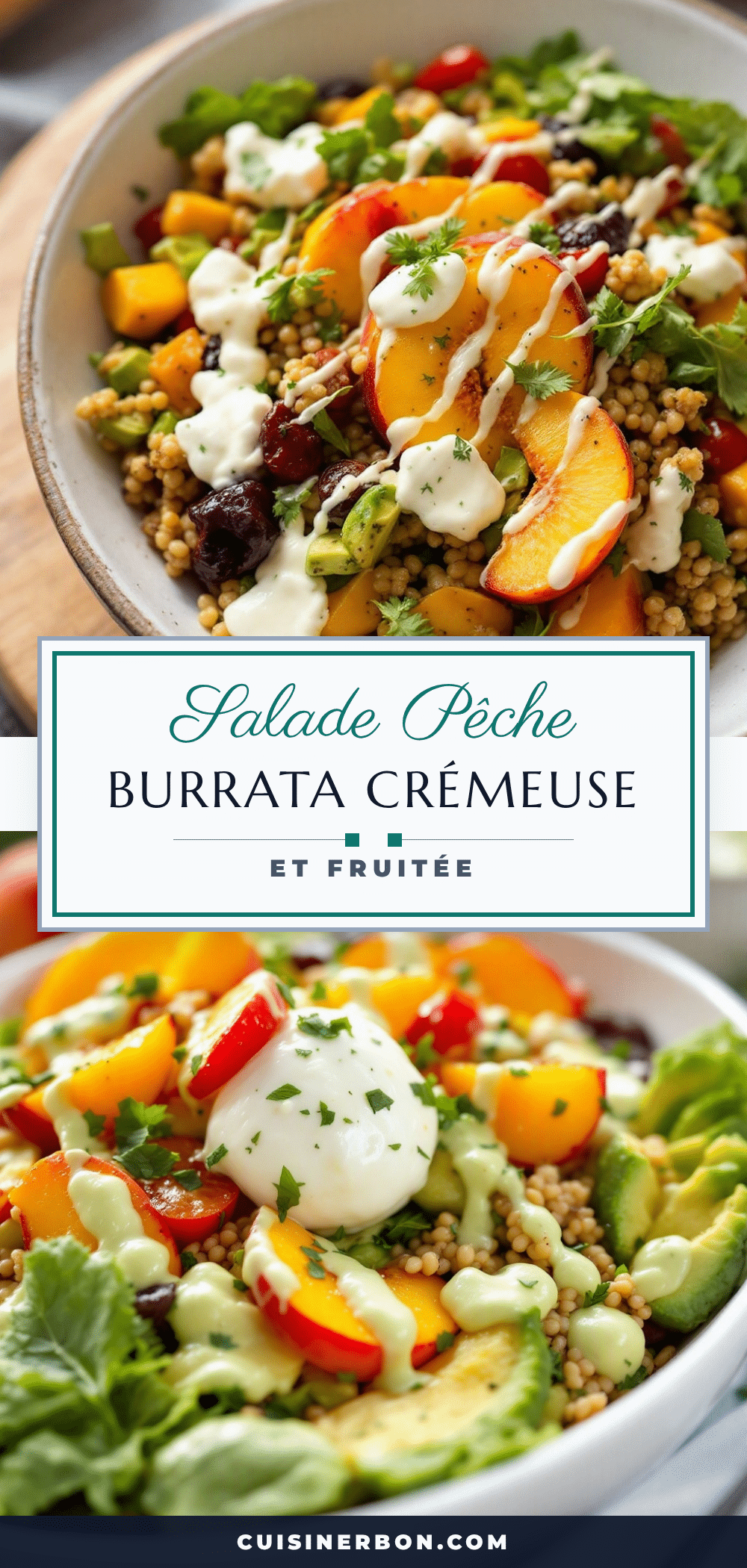salade pêche burrata crémeuse et fruitée recipe