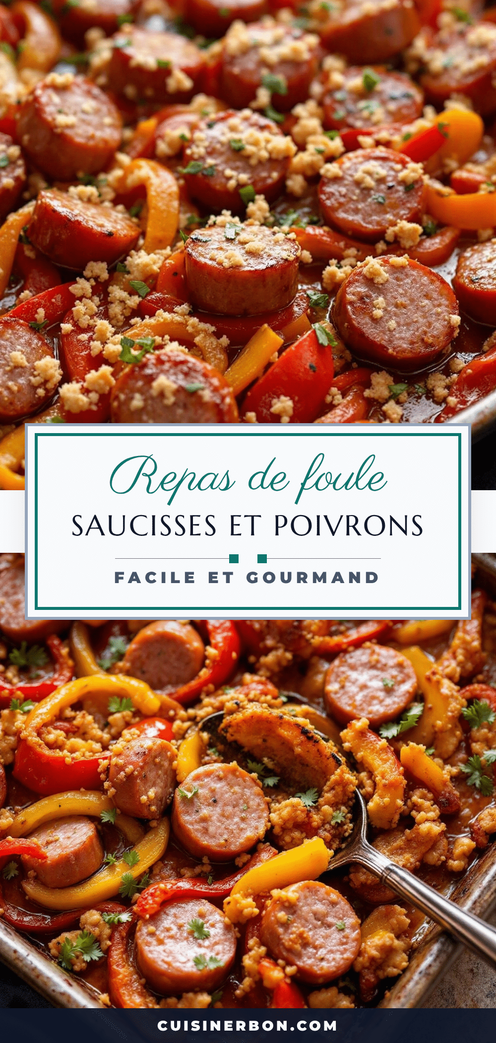 saucisses et poivrons au four pour une foule recipe