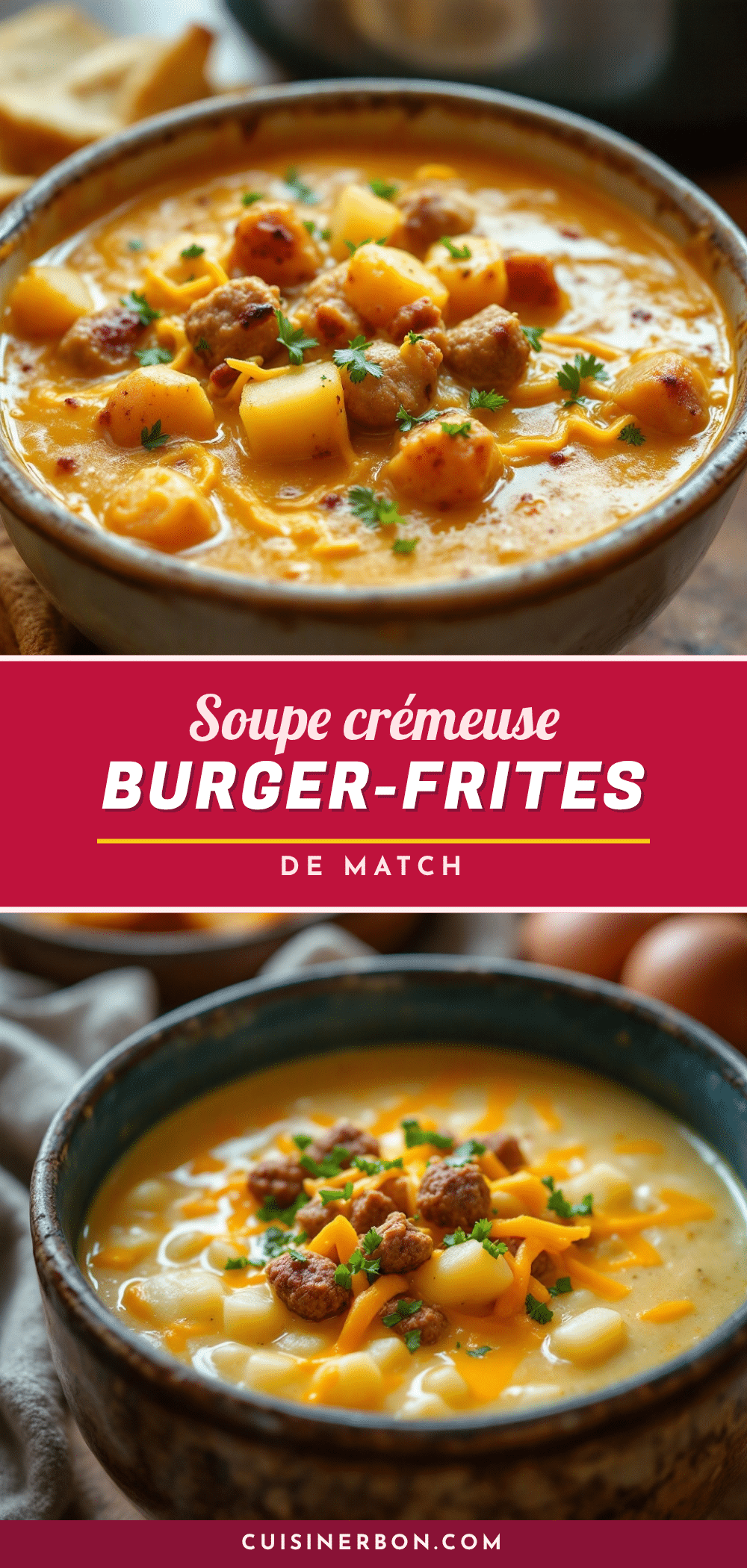 Soupe burger-frites de match recipe
