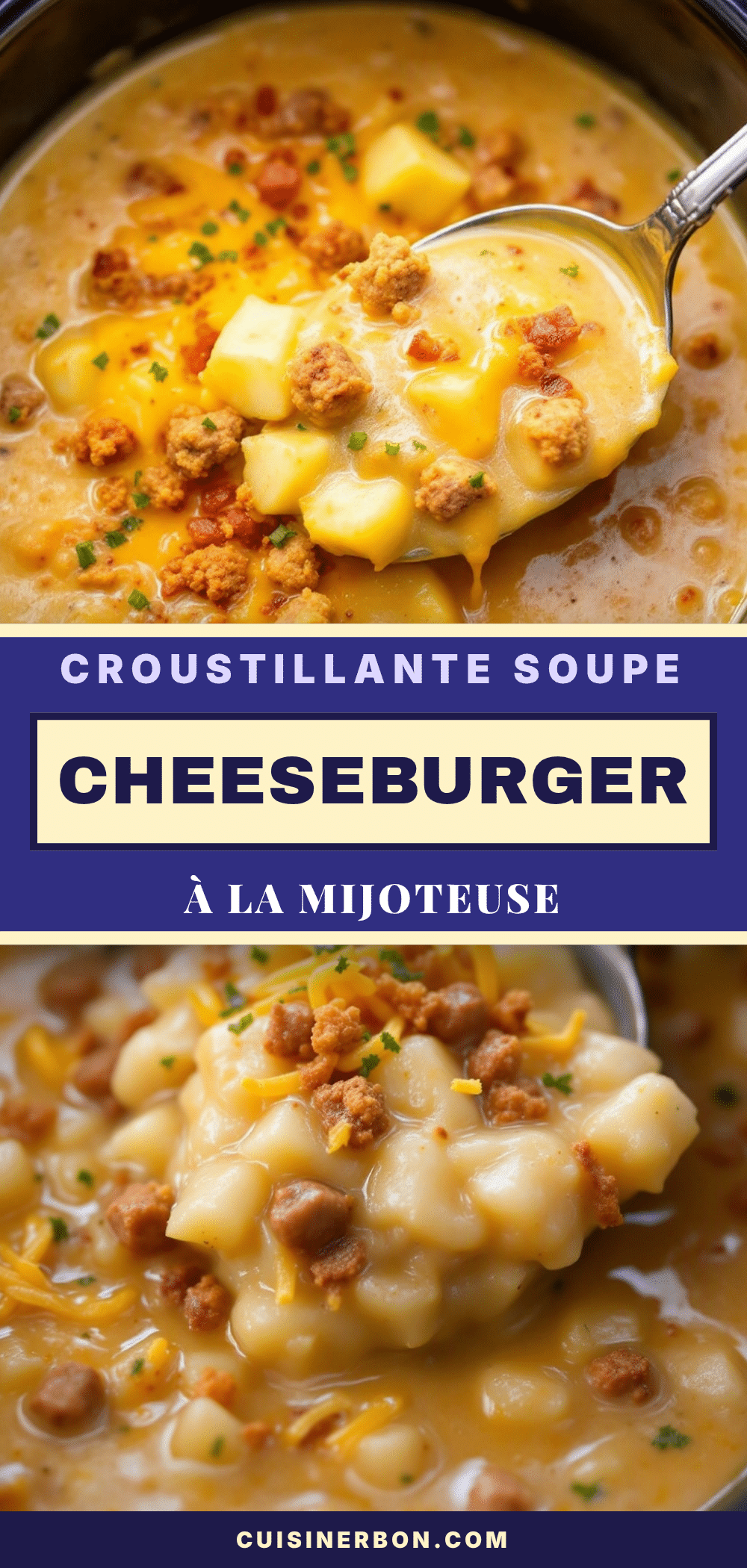 Soupe cheeseburger croustillante à la mijoteuse recipe