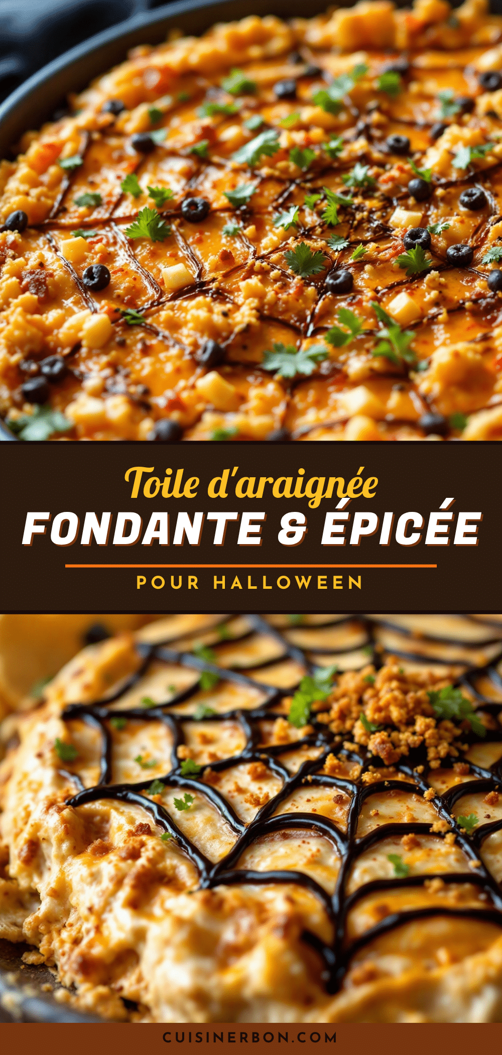 toile daraignée taco dip pour Halloween recipe