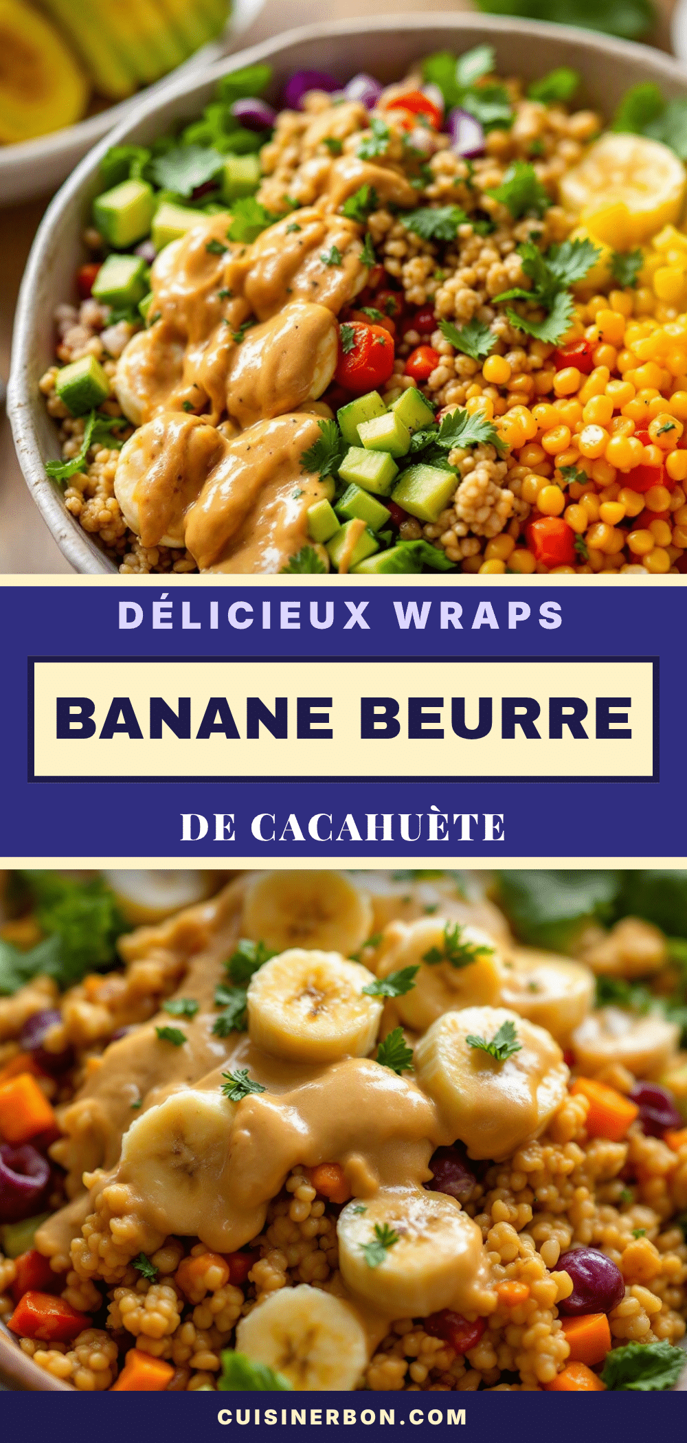 wraps banane beurre de cacahuète boîte à lunch recipe