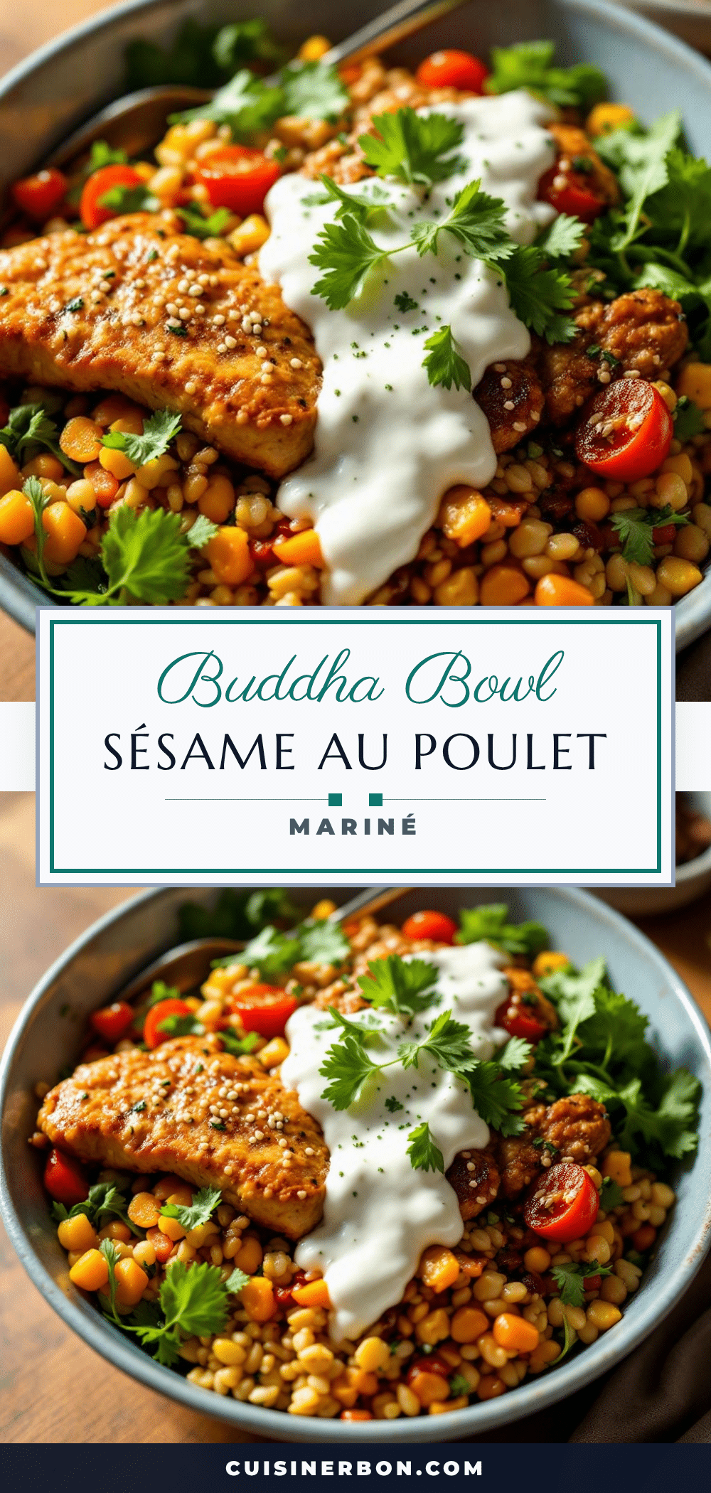 Buddha Bowl Sésame au Poulet Mariné recipe