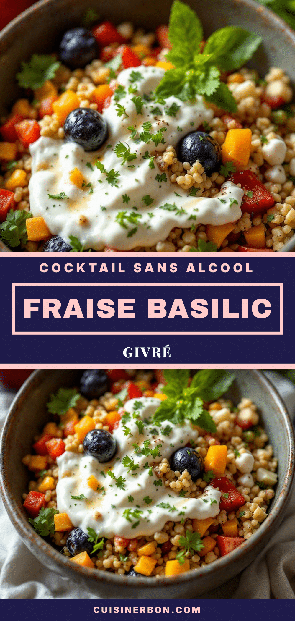 cocktail sans alcool fraise-basilic recipe