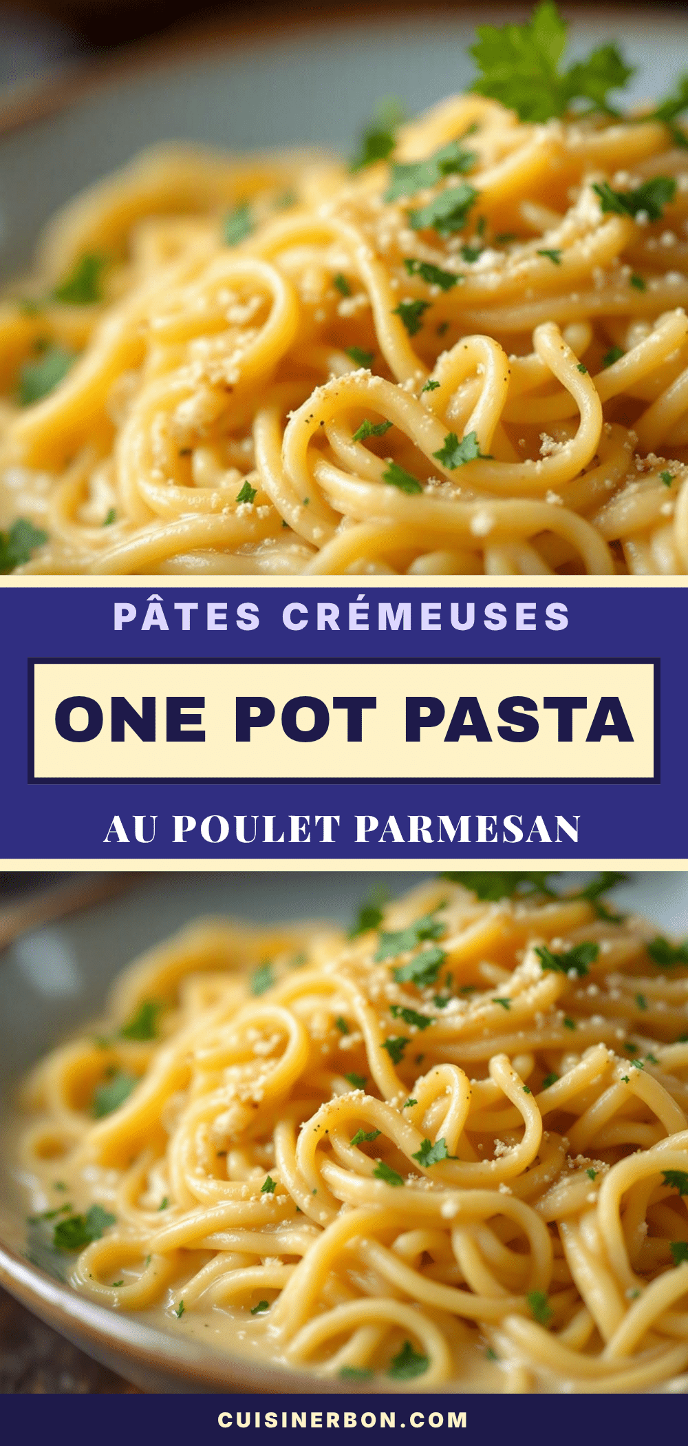 pâtes crémeuses au poulet et parmesan one pot facile recipe