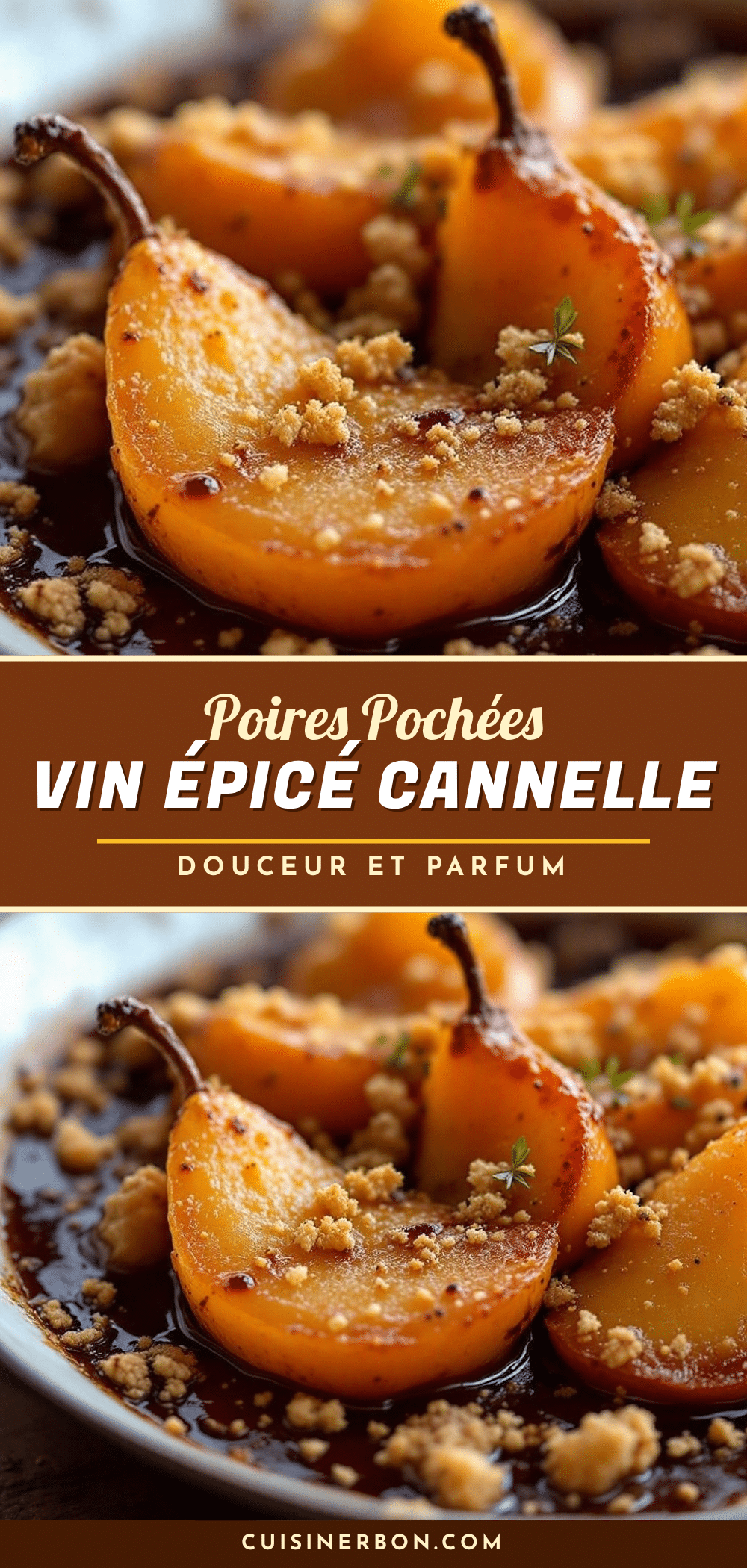 poires pochées au vin épicé recipe