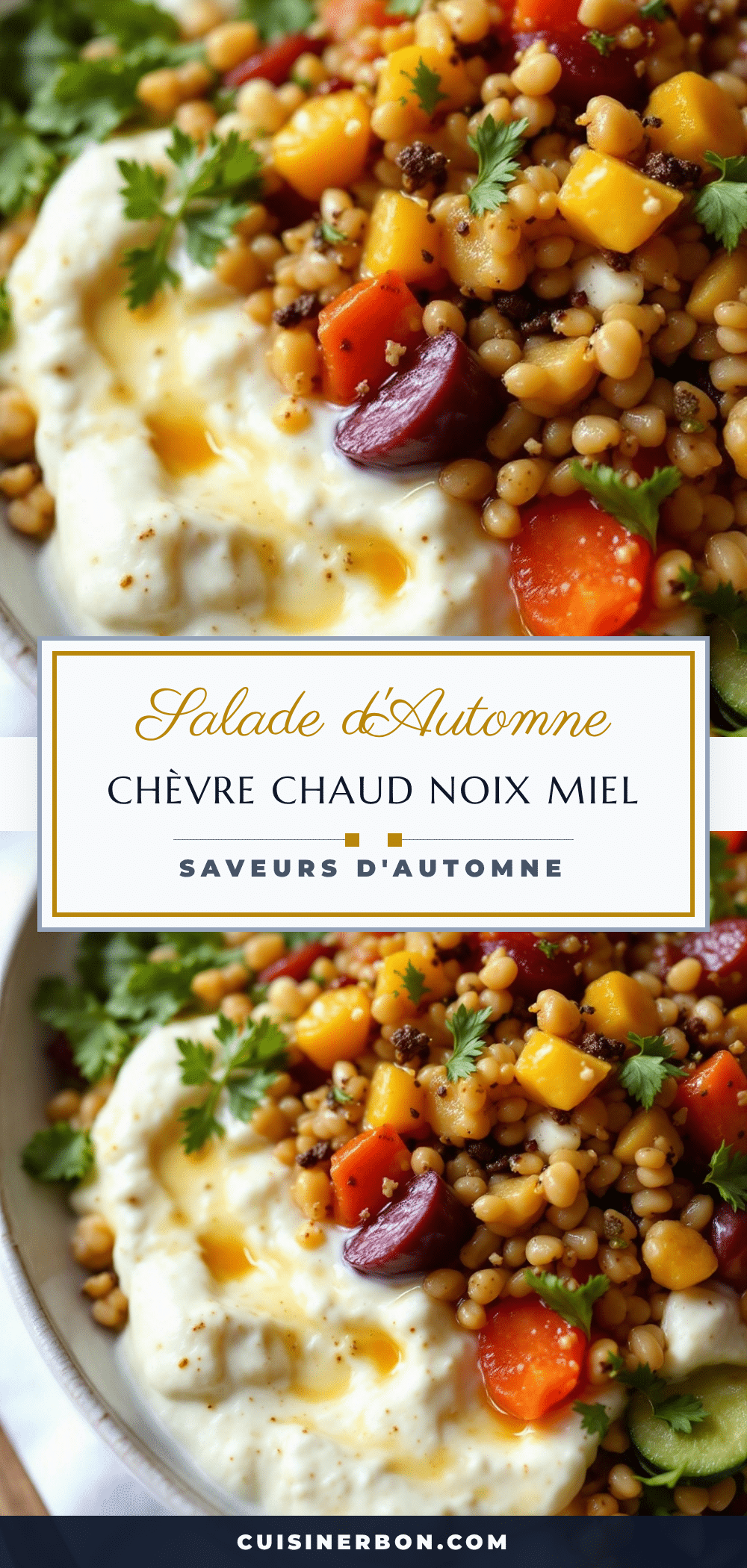 Salade d’automne chèvre chaud noix miel recipe