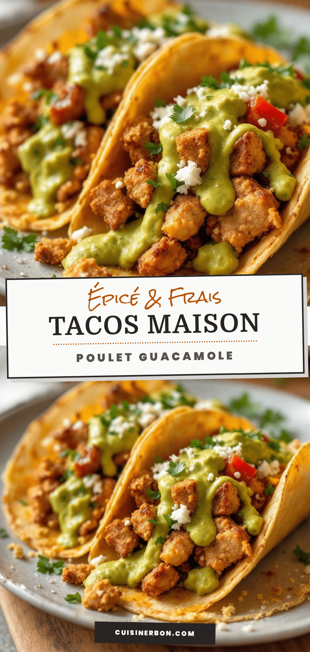 tacos maison au poulet épicé et guacamole recipe