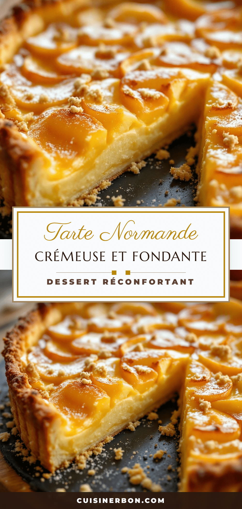 tarte aux pommes normande à la crème recipe